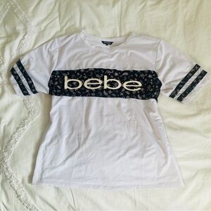 1X XL Paisley Bebe White Tee with Black Accents